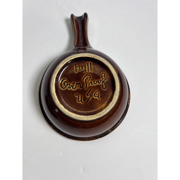 Hull Pottery USA Soup Chili Bowl with Lid Brown Drip Pattern Oven Proof Fall VTG - Picture 5 of 5